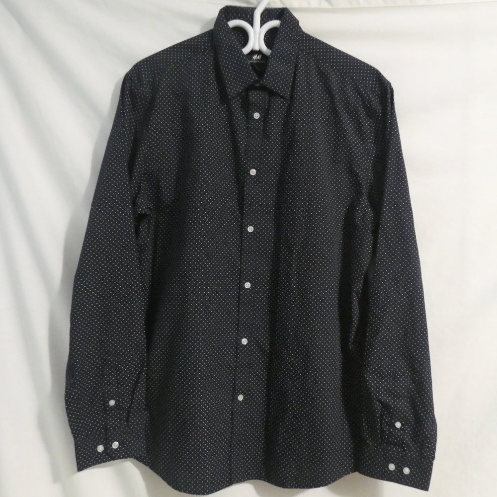 H&M | Slim Fit | Easy Iron | large | Polkadot Button Down Dress Shirt | BNWOT